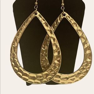 NWOT Goldtone Drop Hoop Earrings